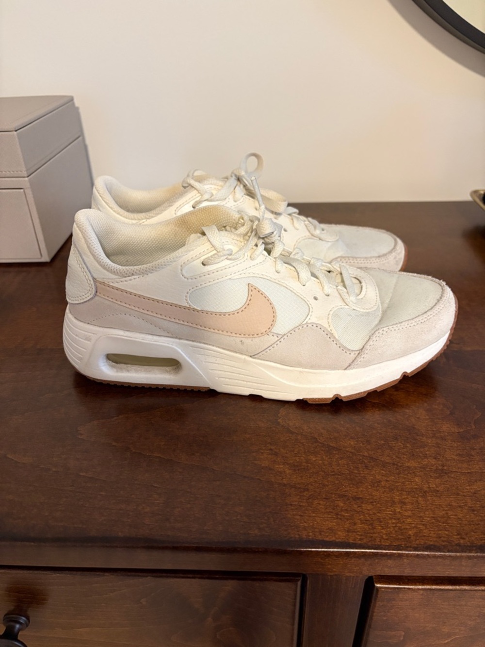 Nike Women’s Low-Top Sneakers in Ivory/White and Blush